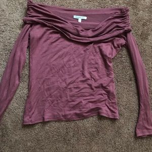 Long sleeved off the shoulder crop top